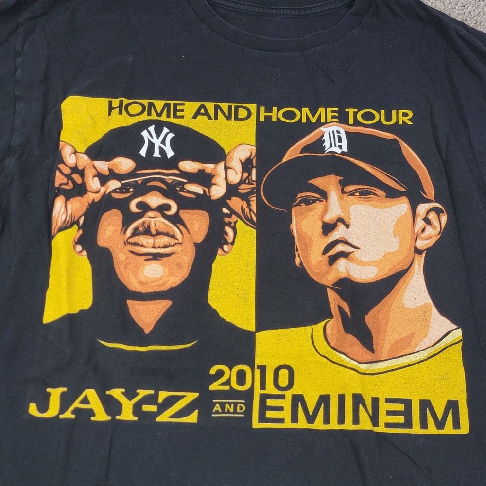 Jay Z Eminem Home and Home Tour 2010 Black T Shirt Size Small